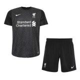Liverpool Goalkeeper Black Soccer Jerseys Kit Kids 2020/21