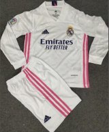 Real Madrid Home Soccer Jerseys Kit Kids Long Sleeve 2020/21