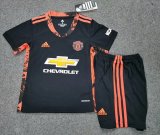 Manchester United Goalkeeper Black Soccer Kit Kids 2020/21