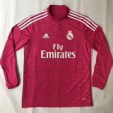 Real Madrid Retro Red Long Sleeve Soccer Jerseys Mens 2014/15