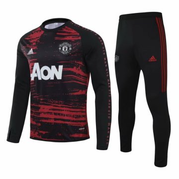 Manchester United Training Suit Crew Neck Black-Red 2020/21