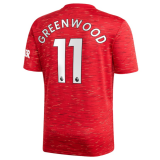GREEN WOOD #11 Manchester United Home Football Shirt 2020/21 (League Font)