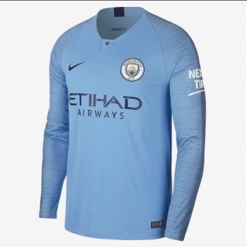 Manchester City Home Soccer Jerseys Long Sleeve Mens 2018/19