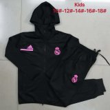 Kids Real Madrid Windbreaker Suit Black 2020/21