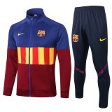 Barcelona Jacket + Pants Training Suit Blue - Red 2020/21