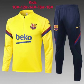 Kids Barcelona Training Suit Yellow 2020/21