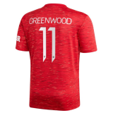 GREEN WOOD #11 Manchester United Home Football Shirt 2020/21 (UCL Font)