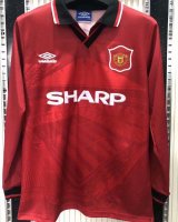 Manchester United Home Retro Soccer Jersey Long Sleeve Mens 1994/96