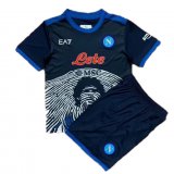 Kids 2021-2022 Napoli Special Maradona Dark Blue Soccer Jersey