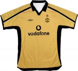 Manchester United Retro Golden Soccer Jerseys Mens 2001