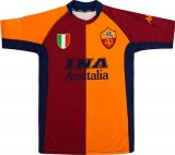 Roma Retro Red And Yellow Soccer Jerseys Mens 2001/2002