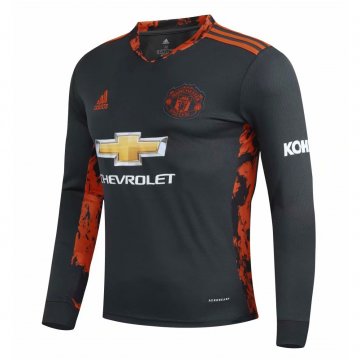 Manchester United Goalkeeper Black Soccer Jersey Long Sleeve 2020/21