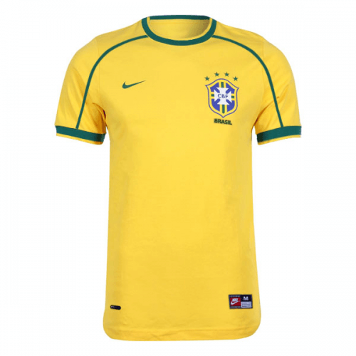 Brazil Retro Home Soccer Jerseys Mens 1998